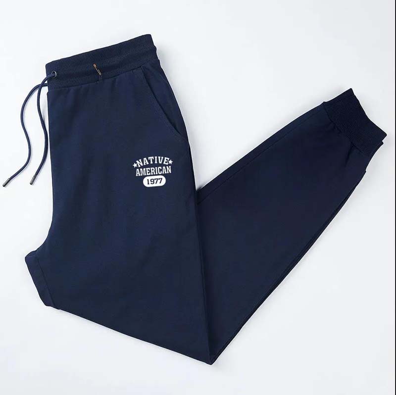 100% Cotton Sports Casual Trousers Men's Elastic Waist Loose Large Size Sports Pants