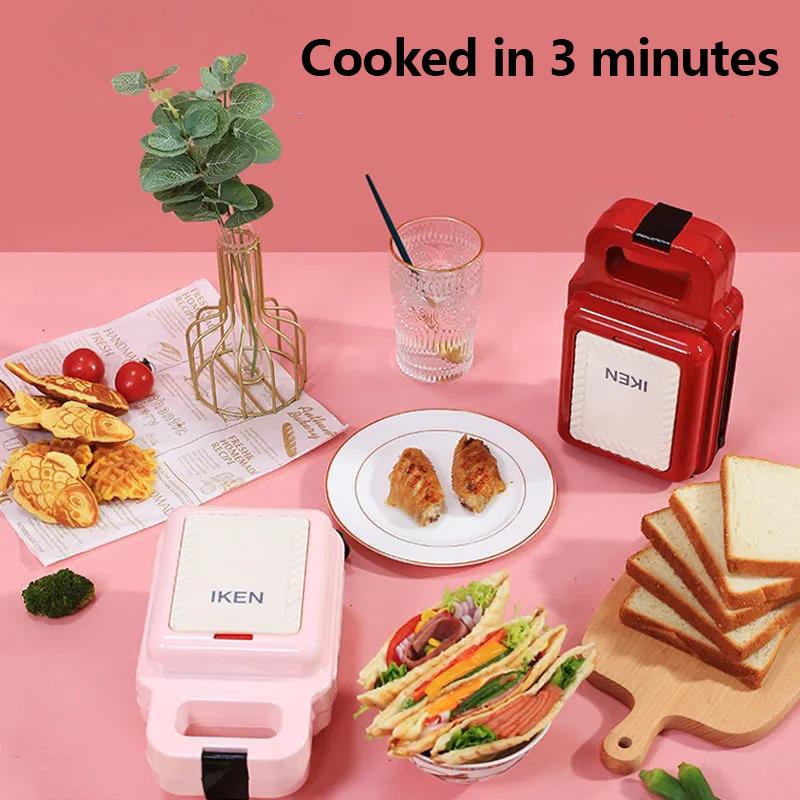 600W Breakfast Making Machine Sandwich Maker Bread Maker Barbecue Maker Kitchen Supplies with 5 Sets of Bakeware