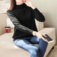 Winter Sweater Women Solid Color Half Turtleneck Sweater Thick Loose Solid Color Base Sweater