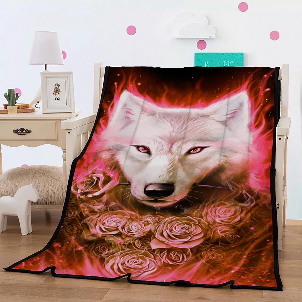 3D Wolf Printing Theme blanket Housewarming Gift Decoration summer blanket Plush blanket