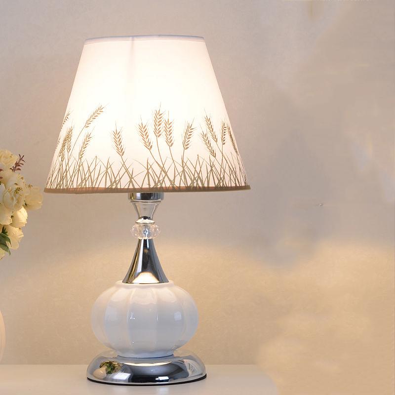 Table Lamps for Bedroom Bedside LED Nordic Modern Fabric Shade Desk Light Living Room Study Lights