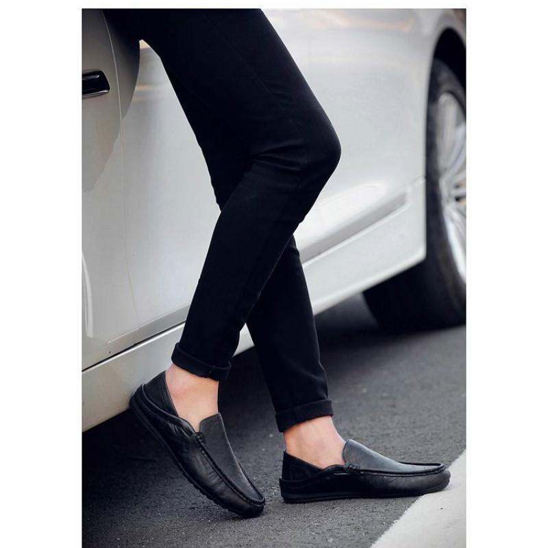 Peas shoes men's lazy shoes a pedal social spirit guy All-match men's casual leather shoes