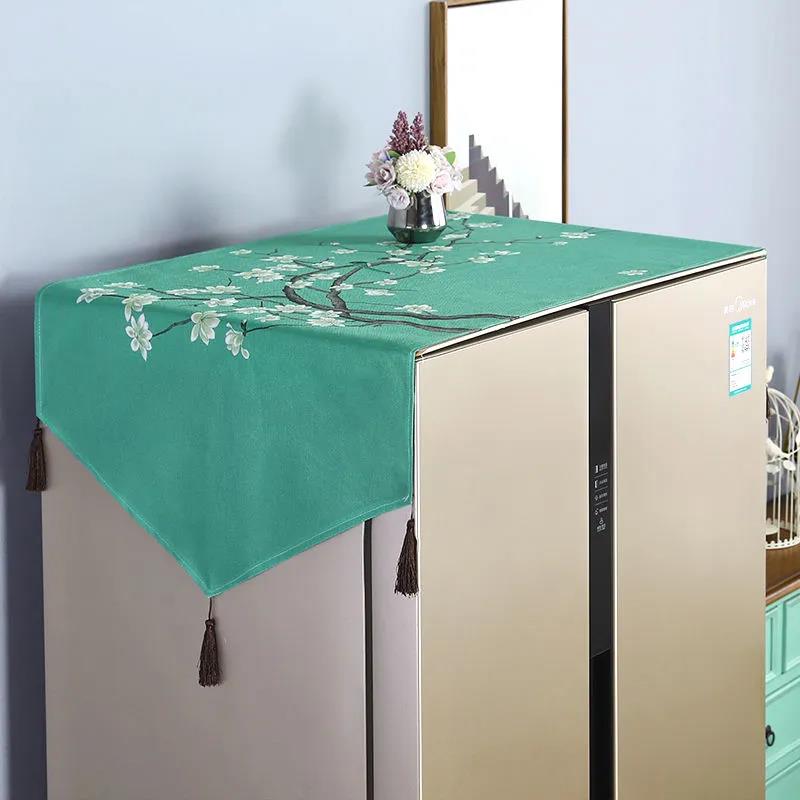 Double Door Refrigerator Cover Cloth Washing Machine Cover Simple Modern Refrigerator Towel Universal Household Storage Towel