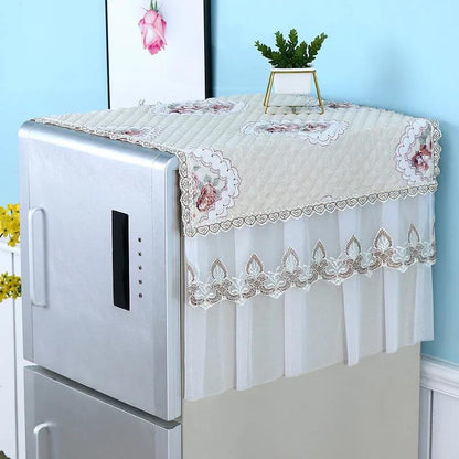Refrigerator Cover Towel Single and Double Door Refrigerator Cover Cloth Universal Dust Cover Lace Wear-resistant Washable