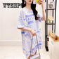 Plus Size T Shirt Dress Vestidos Short Sleeve Sexy Dresses Blue Casual Loose Clothes Women Dress