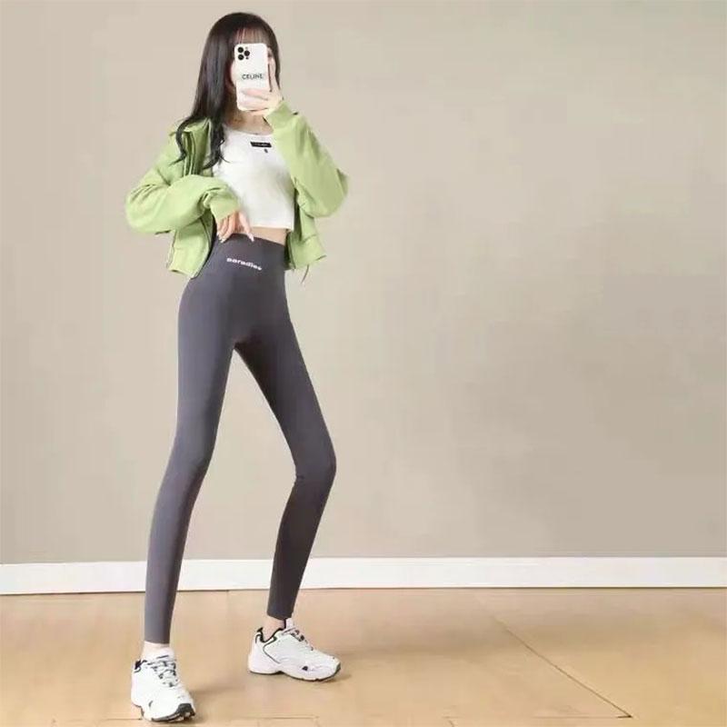 Women's Nine-point Shark Pants Spring and Autumn Leggings Wear High Waist Elastic Hip-lifting Tights Slimming Yoga Pants Comfortable Riding Pants
