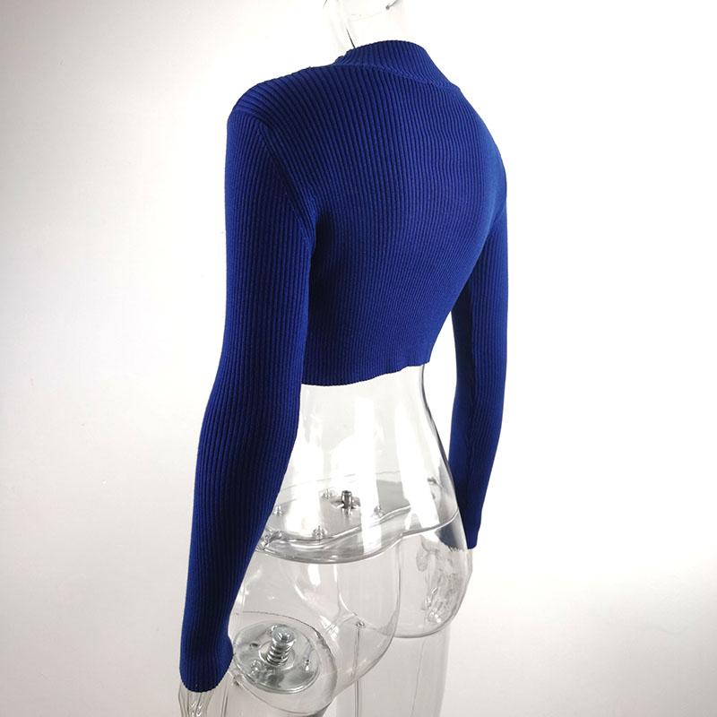 Sweater Women Half Turtleneck Pullover Sexy Short High Waist Knitwear European Style Top Trending Sweaters Green Sweater Jumper