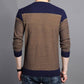 2019 Autumn Winter Warm Wool Sweaters Casual Patchwork V-neck Pullover Men Brand Slim Fit Sweater
