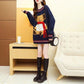 Autumn Winter  Women Fashion Sweater Casual Knitting Sweater Mid-length  Round Neck Pullovers Loose Casual Long Sleeve Sweater