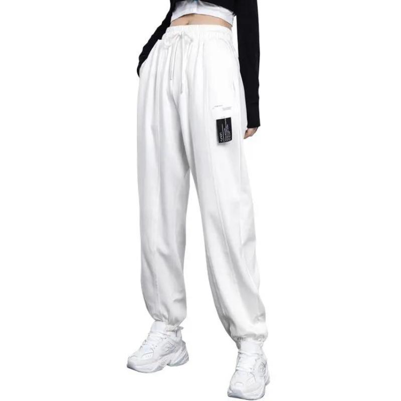 Summer Thin Sports Pants Men's and Women's Trousers Solid Color Beam Feet Ins Loose and Versatile Casual Drawstring Pants