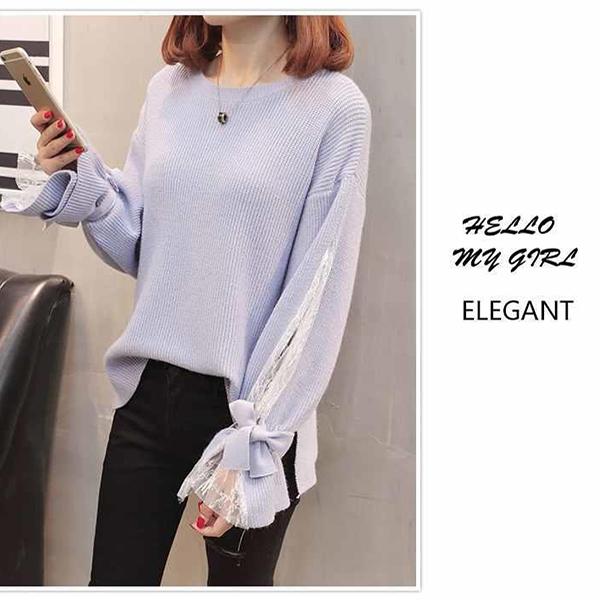 Winter Women's Sweater Korean Style Hedging Loose Lace Ins Super Popular Sweater Jacket