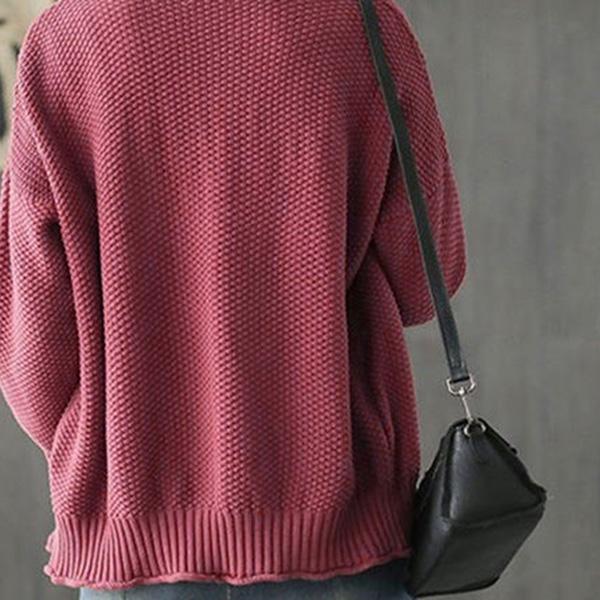 Spring and Autumn Plus Size Women's Lazy Style Knitted Cardigan Jacket Loose Literary Buttons Casual Sweater