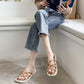 Ladies Sandals and Slippers for Outer Wear, Summer Korean Fashion Soft Bottom Non-slip Student Fairy Style Slippers