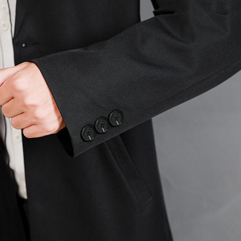 Men's Casual Top Loose Suit Jacket Short Suit Uniform Long-sleeved Warm Jacket Simple Design Temperament Handsome Jacket