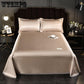 1.5m/1.8m/2m Light Luxury Ice Silk Mat Three-piece Soft Machine Washable Ice Silk Mattress Pillowcase Three-piece Set