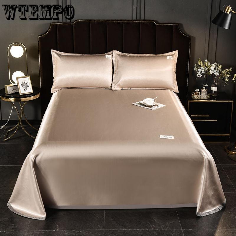 1.5m/1.8m/2m Light Luxury Ice Silk Mat Three-piece Soft Machine Washable Ice Silk Mattress Pillowcase Three-piece Set