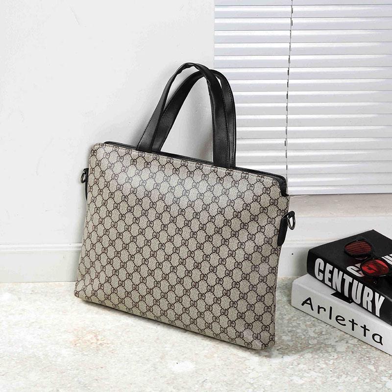 Business Briefcase Men Large-capacity Plaid Wear-resistant Handbag Crossbody Bags Shoulder Bag