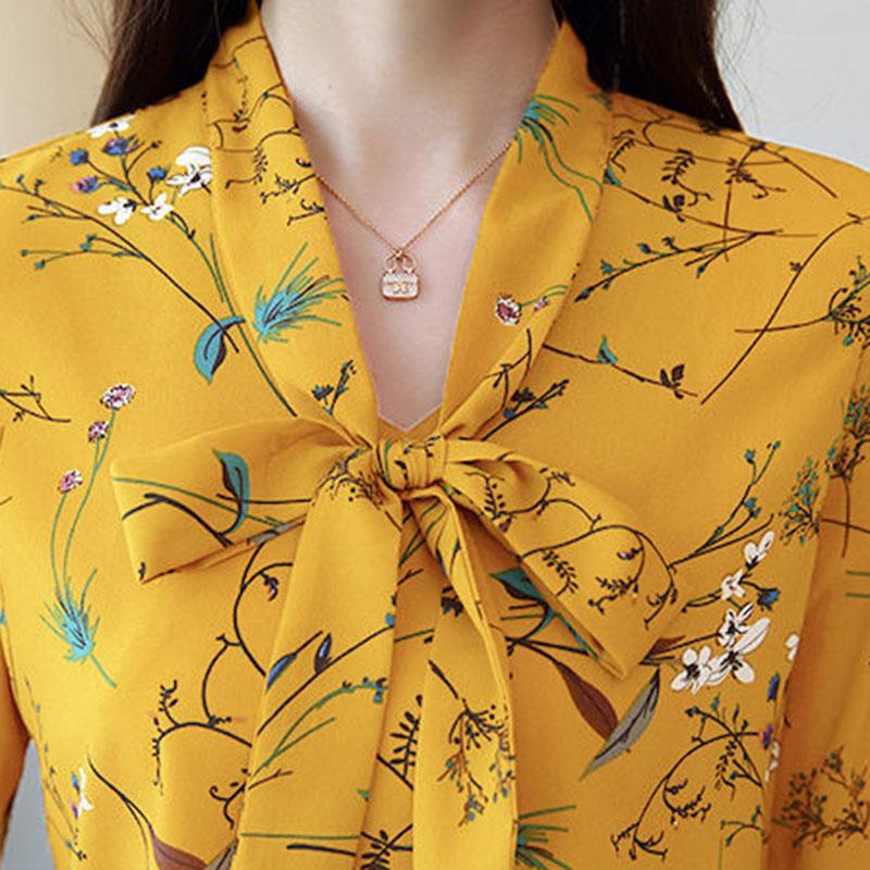 Women's Summer Chiffon Lace Shirt Short Sleeve Round Neck Loose Print Bell Sleeve Top