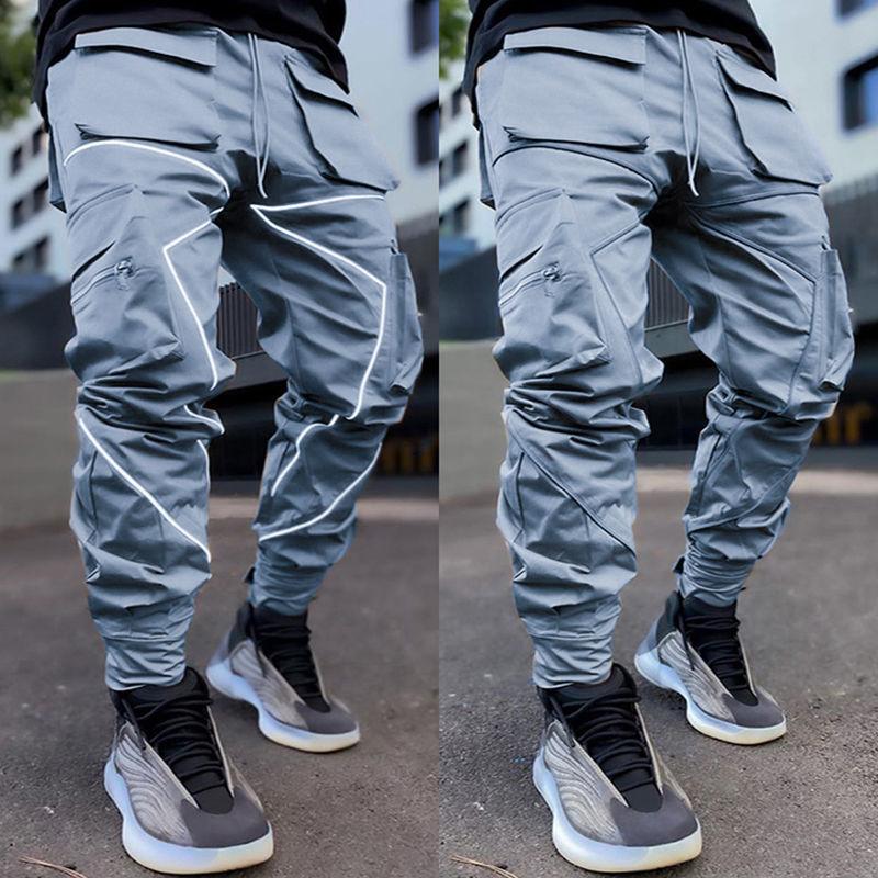 Men's Summer Thin Korean Version of The Wild Loose Straight Multi-pocket Pants Drawstring Sports Casual Trousers