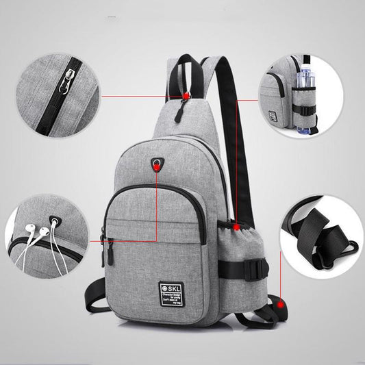 Trendy Casual Backpack Wear-resistant Waterproof Messenger Bag Chest Bag Fashion Men and Women Couple Bag