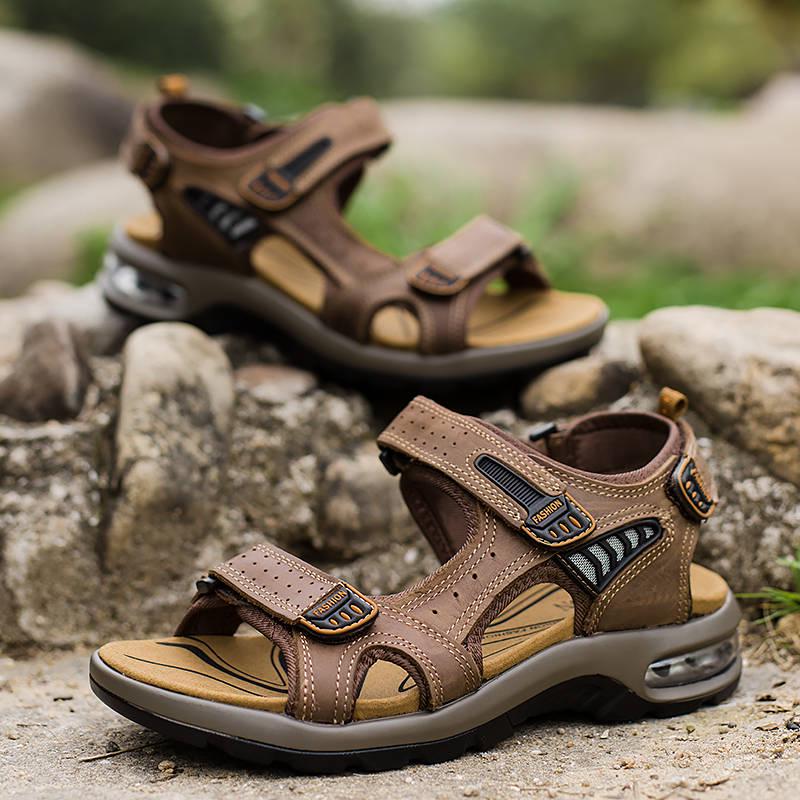 Sandals Men's Leather Summer Trend Korean Sports and Leisure Air Cushion Beach Shoes