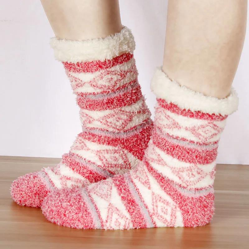 Winter Lamb Plush Socks Plus Velvet Thickening Home Wear Floor Socks Ladies Long Tube Socks