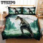 Quilt Set 3pcs Dragon Bedding Set Sheet Set Knitted Textile Cotton Comfortable Duvet