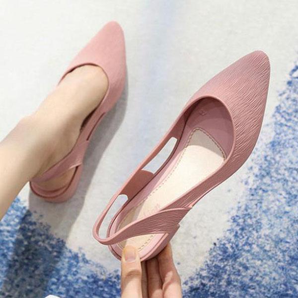 Sandals Women's Summer Outdoor Ladies Style Korean Style Single Shoes Solid Color Casual Shoes Shallow Shoes
