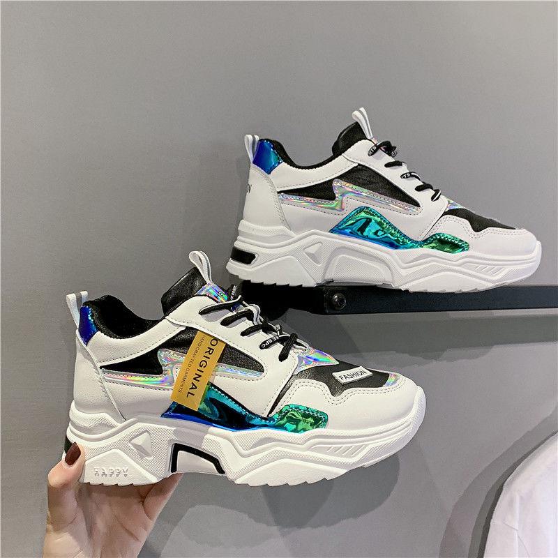 Women Shoes White Women Vulcanize Shoes Platform Chunky Sneakers Casual Dad Shoes Basket Femme