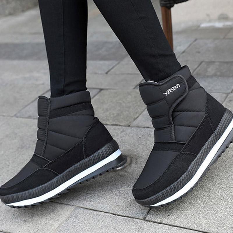 Winter Padded Snow Boots Women's High-top Cotton Shoes Mother Shoes Waterproof Short Boots Ladies Footwear