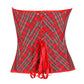 Halter Strap Red Plaid Corset Bodysuit Studded Overbust Brown Corset Bustier with Chains Waist
