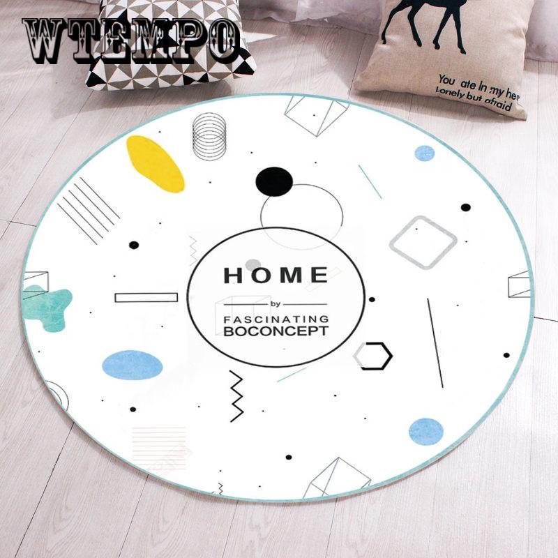 Mats Printed Soft Fabric Round Floor Mat Carpet Room Area Bedroom Rug