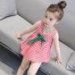 Children Dress Girls Summer Thin Sling Dress Plaid Sleeveless Back Cross Princess Dress Ruffle A-line Dress Suspender Dress