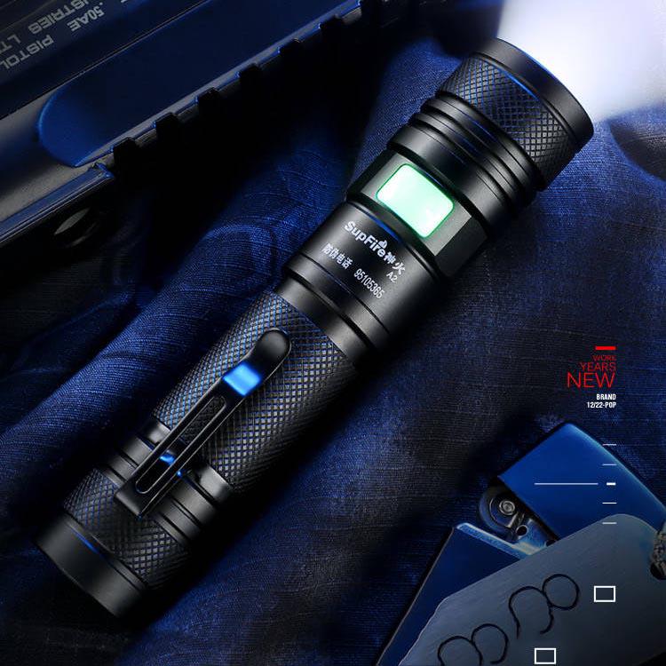 Brightest LED Flashlight Powerful Waterproof LED Torch Use 18650 Battery USB Rechargeable Camping