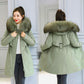 Pai Overcome The Padded Coat Women's Mid-length Plus Size Thick Warmth-keeping Slim-fitting Cotton-padded Jacket Plus Velvet Windshield Cotton Jacket