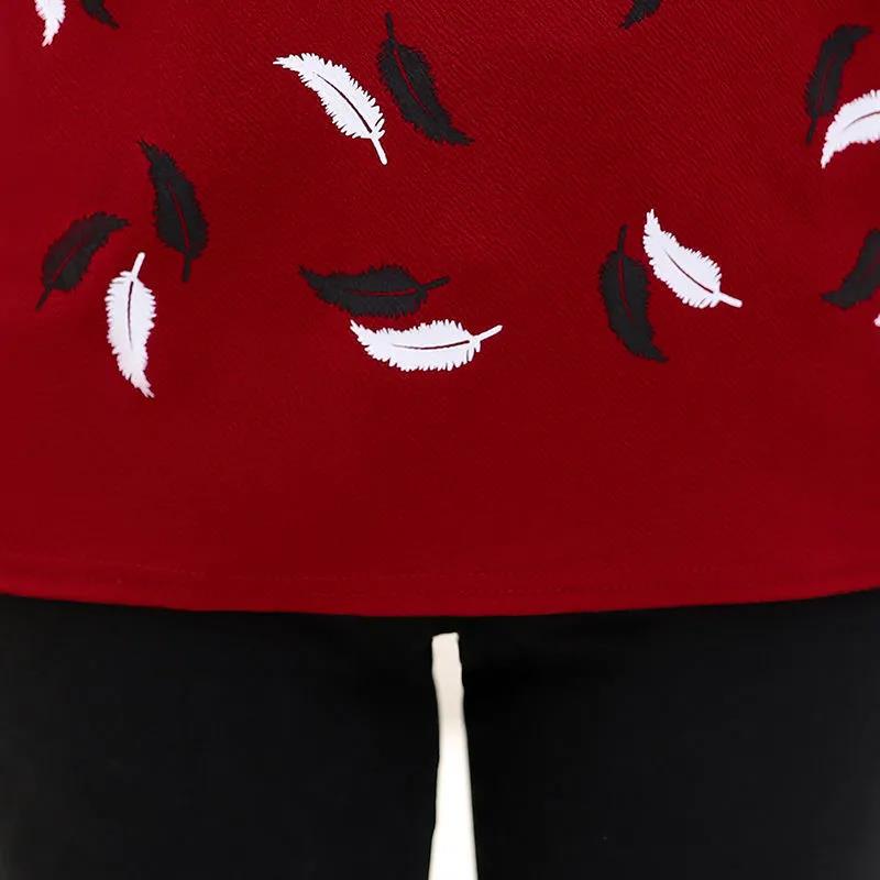 Mother Wear Round Neck Long-sleeved T-shirt Loose Print Shirt New Base Warm Small Shirt Thin Spring and Autumn Clothes