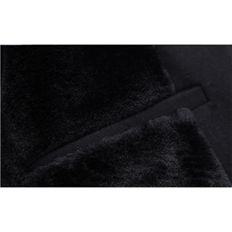 Men's Autumn and Winter Thick Woolen Coat Mid-length Slim Business Coat Winter Single-breasted Wool Trench Coat Solid Casual Suit Collar Warm Outfit