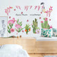 Cactus green plant animal flower wall stickers Nordic bedroom background decorative wallpaper PVC