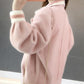 Autumn and Winter Fashion Jacket Short Lazy Style Long-sleeved Sweater Lapel Coat Women