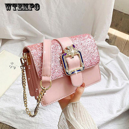 Fashion trend Messenger bag casual shopping street wild sequin chain shoulder bag handbag