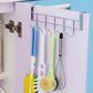 Stainless Steel Five-hook Cabinet Door Back Towel Rack Rag Rack 5-hook Coat Hook Kitchen Door Back Hook Rack With Cleaning Brush