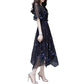 Dress Women Elegant Formal Women's Floral Dress Summer Slim Chiffon Dress Waist Slim Beach Chic Dress