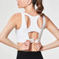 Women's Clothing Fashion Fitness Solid Color Sleeveless Backless Cross Bandage Sports Wear Tank Tops
