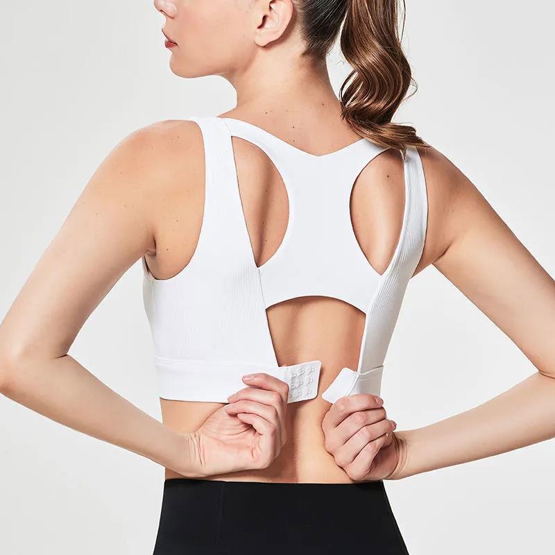 Women's Clothing Fashion Fitness Solid Color Sleeveless Backless Cross Bandage Sports Wear Tank Tops
