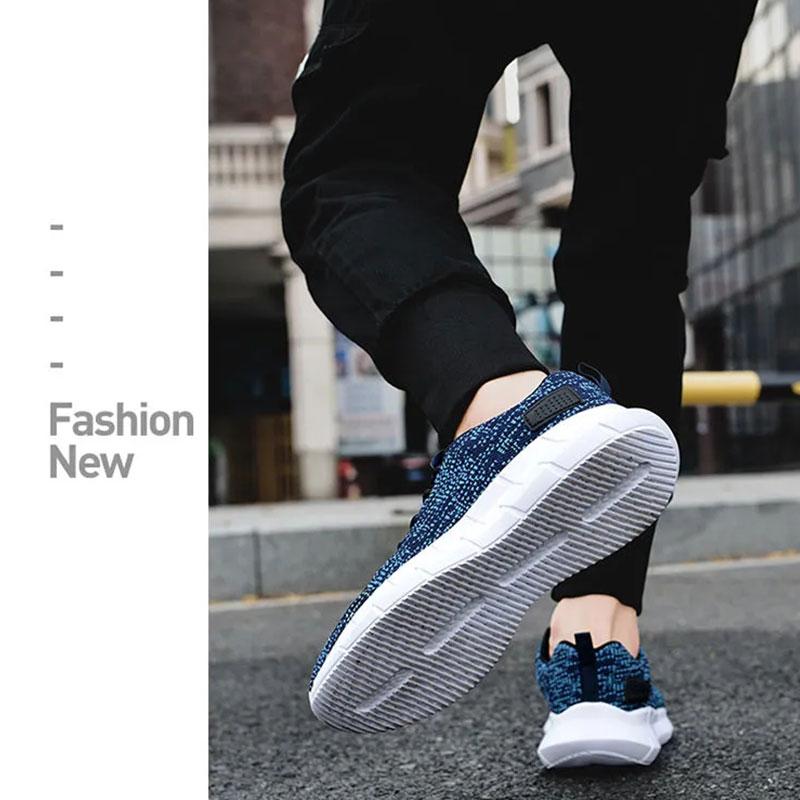 Men's Sports Shoes Running Shoes Mesh Breathable Fitness Shoes Korean Version Large Size Lightweight Outsole Non-slip Casual Shoes Men