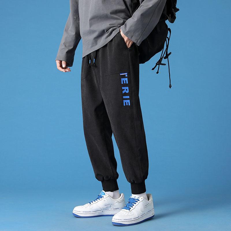 Men's Spring and Autumn Casual Pants Trendy Loose-fitting Sports Pants All-match Cropped Trousers