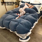 Bedding Set Pink Plush Winter Duvet Cover King Queen Size Quilt Cover Set Comforter Cover
