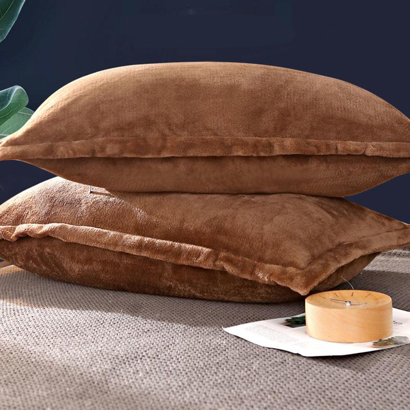 Snow Fleece Adult Pillowcase A Pair of Thickened Double-sided Fleece Dormitory Coral Fleece Pillowcase Bedding