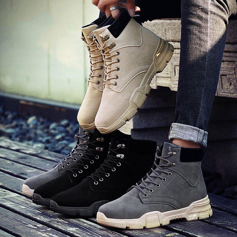 Autumn Men's Shoes High Top Shoes Men's Fashion Martin Boots Men's British Work Shoes Men's Sneakers
