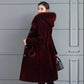 Faux Mink Fur Coat Women's Mid-length Autumn and Winter Faux Fur Coat Large Size Thicken